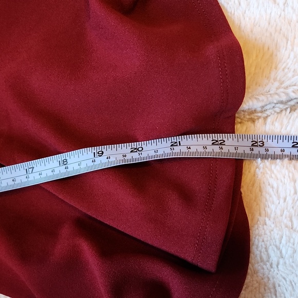 Shein burgundy womens shirt with split sleeves - Picture 6 of 7